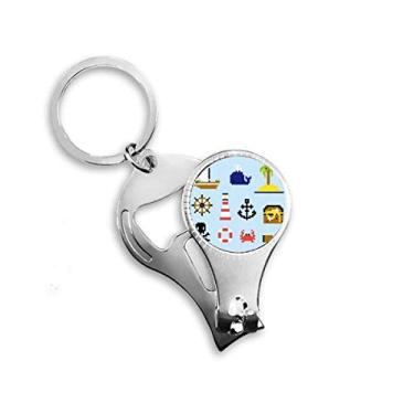 Imagem de Summer Sail Treasue Hunt Pixel Nail Nipper Ring Chaveiro Abridor de Garrafas Cortador