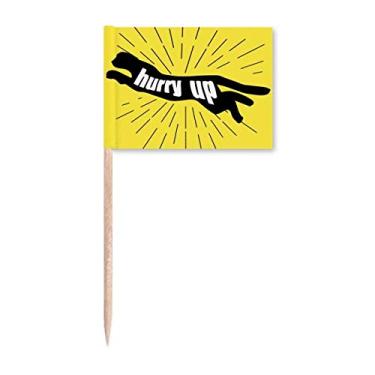 Imagem de Bandeiras de palito de dente natural com contorno Pantera Negra para decoração de festa