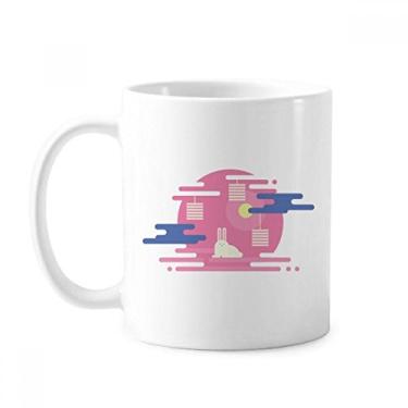 Imagem de Caneca colorida abstrata com estampa de lanterna de nuvem cerâmica xícara de porcelana de café louça