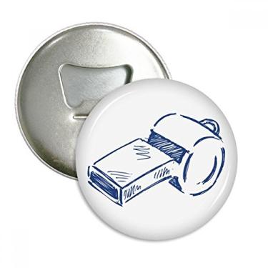 Imagem de Desenhos animados apito de futebol azul abridor de garrafas ímã de geladeira emblema multifuncional