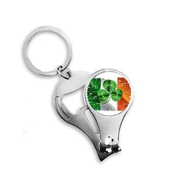 Imagem de Chaveiro Abridor de Garrafas da Bandeira Nacional do Trevo da Irlanda Verde Cortador de Unhas