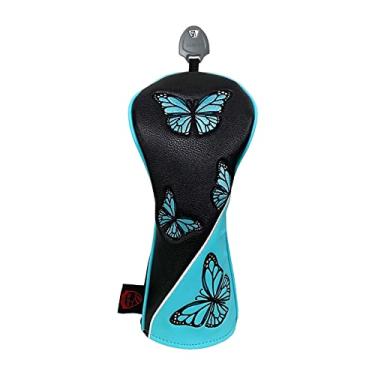 Imagem de Colaxi Protetor de cabeça de madeira de golfe protetor à prova de arranhões Couro PU para cabeça de taco para de golfe, UT preto