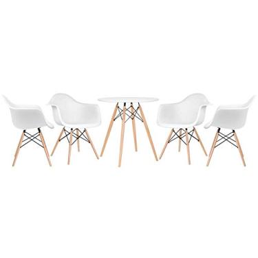 Imagem de Loft7 Home Decor, Kit Mesa Eames 70 cm + 4 Cadeiras Eames DAW - Branco