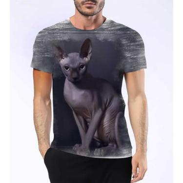 Imagem de Camisa Camiseta Gato Raça Sphynx Sem Pelos Felino Pet Hd 4 - Estilo Kr