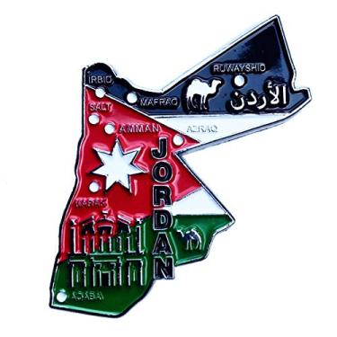 Imagem de Imã Jordânia – Imã Mapa Jordânia Bandeira Cidades Símbolos - Mapa Mundi Magnético - Imã Geladeira Jordânia