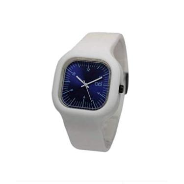 Imagem de Relogio Be Watch Clássico Azul Pulseira Silicone Branca