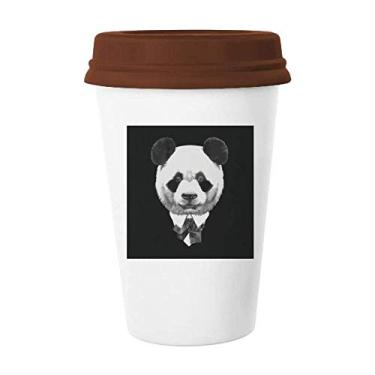 Imagem de Terno de cavalheiro panda bonita caneca de tesouro copo de cerâmica para café