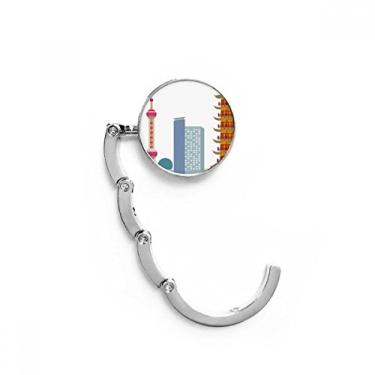 Imagem de China Architecture TV Tower padrão ponto de referência gancho de mesa decorativo fecho dobrável gancho