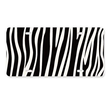 Imagem de DIYthinker Etiqueta de aço inoxidável para decoração de placa de carro com estampa de veias brancas pretas