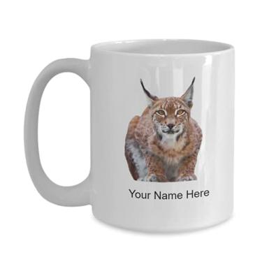 Imagem de Caneca personalizada de gato lynx – Caneca de café para amantes de lynx Ideia, crianças, meninos e meninas, Amor – Caneca de café de 425 g