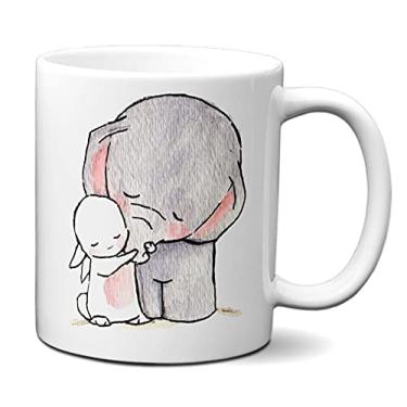 Imagem de Caneca Coelho Elefante Bebê Presente Infantil Criativo