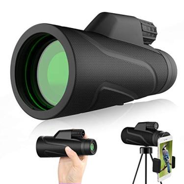 Imagem de Telescópio monocular 12X42, monocular de alta definição para adultos, crianças com tripé de suporte para smartphone, prisma FMC BAK4 para observação de pássaros