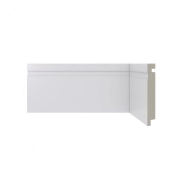 Imagem de Rodapé de Poliestireno 10cm x 16mm x 2,40m Frisado Moderna 457 Santa Luzia - caixa com 10 Barras - Branco