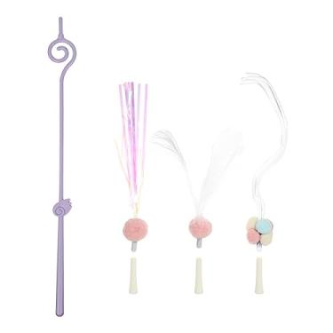 Imagem de Yustery 1 conjunto de varinha de gato brinquedo interativo para gatos bastão de gato resistente a mordidas brinquedo gato paquera brinquedo