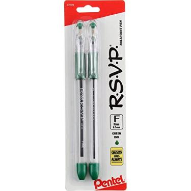 Imagem de Pentel BK90BP2D RSVP Caneta esferográfica verde, 2 unidades