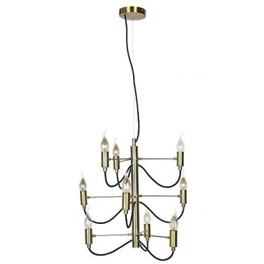 Imagem de Pendente Em Metal Na Cor Bronze E Capa Do Soquete Na Cor Bronze, Com Soquete 9xe14, Com Potencia Maxima De Cada Lampada De 40w, Medindo 51x46, 5cm New Line 110v