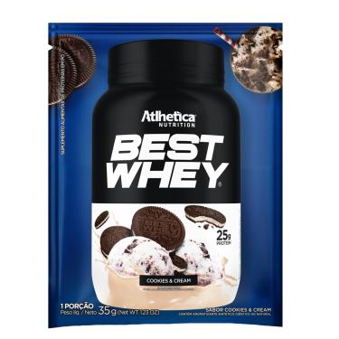 Imagem de Suplemento Alimentar Atlhetica Nutrition Best Whey 25g Protein Cookies & Cream Sachê 35g 35g