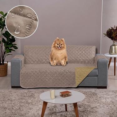 Imagem de Capa de Sofa Impermeável 4 Lugares Caqui-Palha