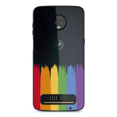 Imagem de Capa Case Capinha Motorola Moto Z3 Play Arco Iris Pinceladas - Showcas