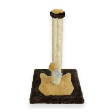 Imagem de Arranhador de Sisal para Gato Poste Brinquedo com Base 50cm Bege