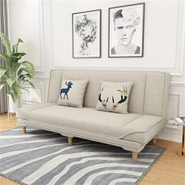 Imagem de Sofá fácil de moda, sofá de tecido confortável, sofá de tecido de perna de madeira natural, sofá vivendo sozinho, sofá moderno escandinavo, sofá de quarto, sofá de cadeira de assento para 2 a 3