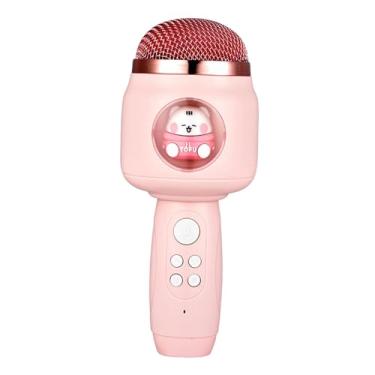 Imagem de Microfone Bluetooth para crianças, máquina de alto-falante portátil para meninos e meninas, brinquedo, crianças, KTV, ótimos presentes para casa, rosa