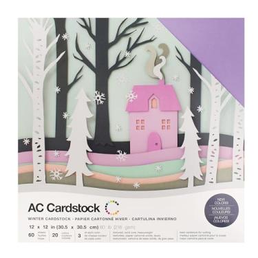 Imagem de American Crafts Pacote sortido de cartolina x 30,48 cm 60/pacote, 30,73 x 30,48 x 2,03 cm, multicolorido