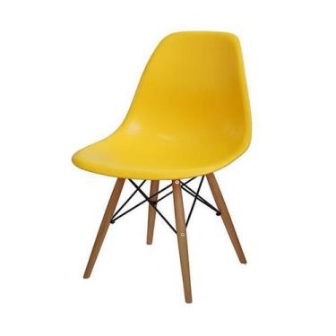 Imagem de Cadeira De Jantar Design Eiffel Charles Eames Dkr Amarelo - Or Design