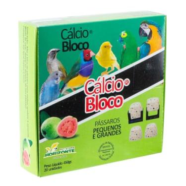 Imagem de Cálcio Bloco Sabor Goiaba Bica Pedra Grit Mineral Afia Bico Desgasta Lixa Unha Pássaros Trinca Ferro Pintassilgo Coleiro Caixa com 20 Pedrinhas + Suporte Gaiola