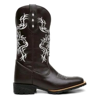 Imagem de Bota Botina Country Texana Flor Branca Unissex (Flor Branca, BR, Adulto, Numérico, 40)