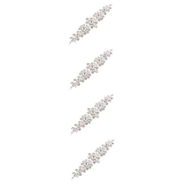 Imagem de NUOBESTY 4 Pcs cadeia de flores de strass vestidos cintos de noiva para vestido de noiva ferro de strass no patch cintos femininos cinto feminino decoração de patches remendos