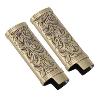 Imagem de 2 PCS Estojo de Isqueiro Fortune Flower Médio Estojo de Isqueiro Pequeno Vintage Estojo de Isqueiro Cor Dourada (Bronze)
