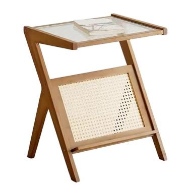 Imagem de Mesa Lateral De Madeira, Mesa Final Com Estrutura Estável, Mesa Lateral Para Espaços Pequenos, Mesa De Cabeceira Para Sala De Estar, Quarto E Escritório (Color : Style 1)