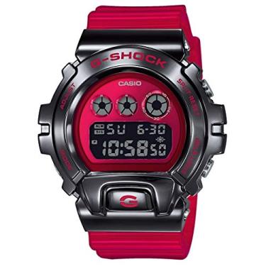 Imagem de Casio G-Shock GM-6900B-4DR Relógio masculino digital de quartzo vermelho de resina, Preto, Casual