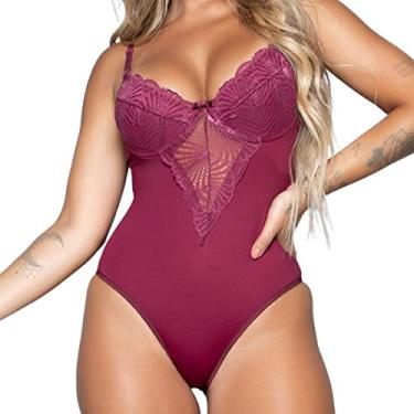 Imagem de Body Feminino Com Aro Sem Bojo Meia Taça Tamanho:G;Cor:Vermelho Escuro