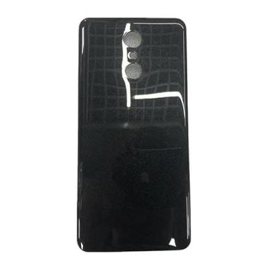 Imagem de SHOWGOOD Capa de bateria de vidro para LG Q Stylus Stylo 4 Q710 capa traseira para substituição da caixa traseira (preto)
