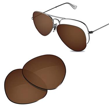 Imagem de Glintbay Lentes de óculos de sol de substituição 100% precisas para Ray-Ban RB3025-55 - Marrom polarizado