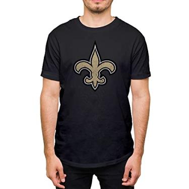 Imagem de Hybrid Sports NFL - Logotipo do time envelhecido - Camiseta adulta oficialmente licenciada para fãs de manga curta para homens e mulheres, New Orleans Saints - Preto, XGG