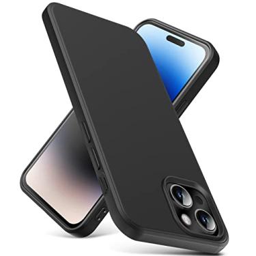 Imagem de YSLBWLE Capa compatível com iPhone 14 Plus, capa fina de silicone líquido, à prova de choque, capa fina para iPhone 14 Plus, capa protetora de câmera de corpo inteiro - preta 2-IP14 Plus-06