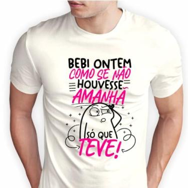 Imagem de Camiseta Masculina Estampada Quadrada Manga Curta Confortável Estilosa Modelo Casual (M, Off White)