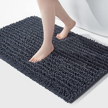Imagem de FLOLEOPA Tapetes de banheiro de microfibra de pelúcia macia, tapetes de banho absorventes antiderrapantes, lavagem à máquina, tapetes de banho secos para banheira, chuveiro e banheiro (51 x 81 cm,