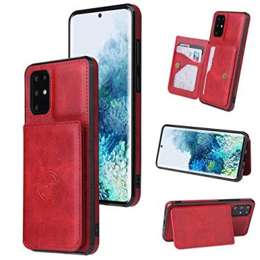 Imagem de Capa de telefone flip de couro para Samsung Galaxy S23 S21 Ultra S22 S20 FE S10 Plus Note 20 10 A54 A34 A24 A14 Capa de bolso para cartão carteira, vermelha, para Samsung A14 (4G 5G)