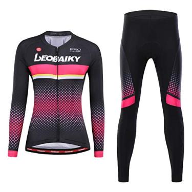 Imagem de Camisetas femininas de ciclismo - roupas de ciclismo outono e inverno, mangas compridas engrossadas, além de veludo, mantém quente, preto, 3GG