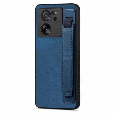 Imagem de Pulseira capa de couro vintage para Xiaomi Note 13 12 Pro Plus 11S 14 12T 11T POCO X4 X5 F5 13C Kickstand capa anti-queda, azul, para Xiaomi 14Pro