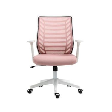 Imagem de Cadeira de Escritório Diretor Pelegrin Pel-0238 Branco e Rosa