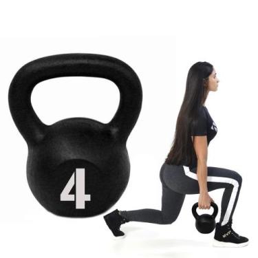 Imagem de Kettlebell Pintado 4 Kg Para Academia Ferro Fixa - Natural Fitness