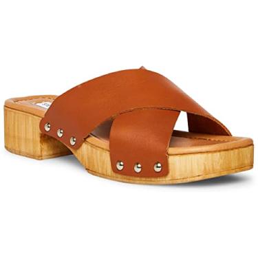 Imagem de Steve Madden Sandália feminina de salto Bryna, Couro conhaque, 38