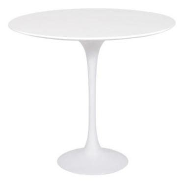 Imagem de Mesa Lateral Tulipa Saarinen Redonda 51 cm - Laqueado Base Branca