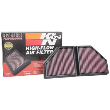 Imagem de K&N Filtro de ar do motor original de alto fluxo vitalício: Aumento de potência: Premium, Lavável: Compatível com BMW 2016-2019: 750i, Alpine B7, X7, 33-5086