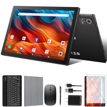 Imagem de Tablet Android 14 de 10,1 polegadas, 128 GB de armazenamento, 8 GB (4 + 4) RAM, Octa-Core, tablet WiFi 5G, bateria de 7000 mAh, BT 5.0, GPS, câmera de 13 MP + 8 MP, certificado GMS, expansível de 1 TB